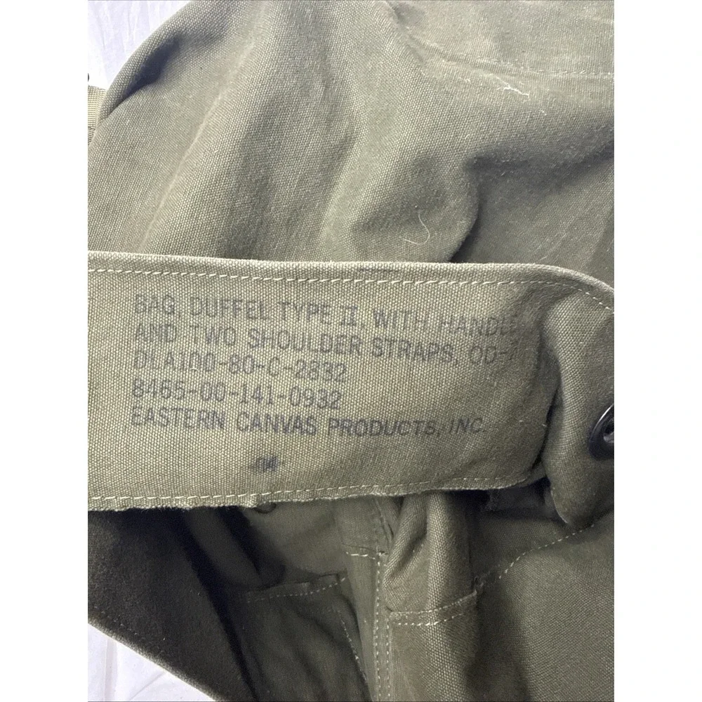 Vintage 1980 US Military Canvas Duffel Bag Type II Backpack Sea Bag Gorpcore